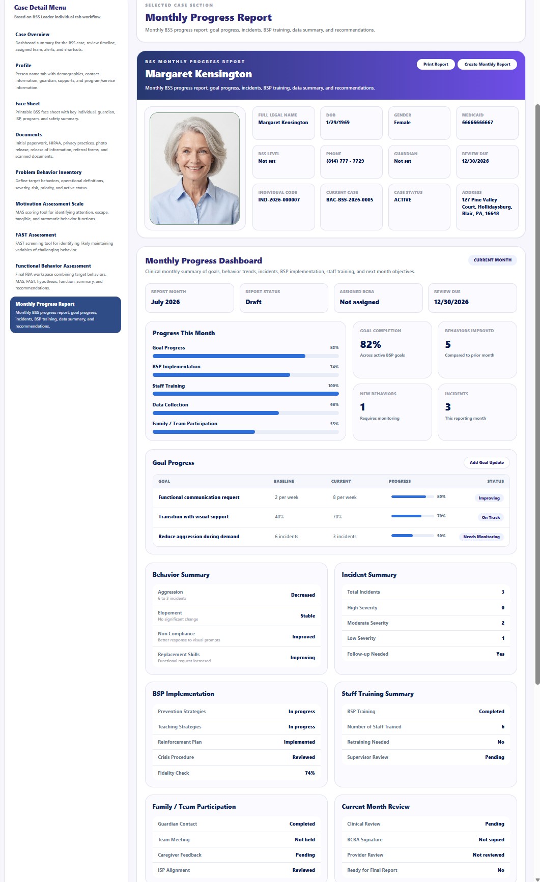 Monthly Progress Report
