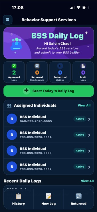 True Care System BSS Daily Log