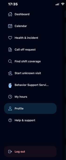 True Care System Mobile Navigation