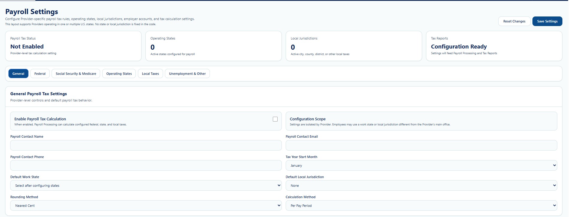General Payroll Settings