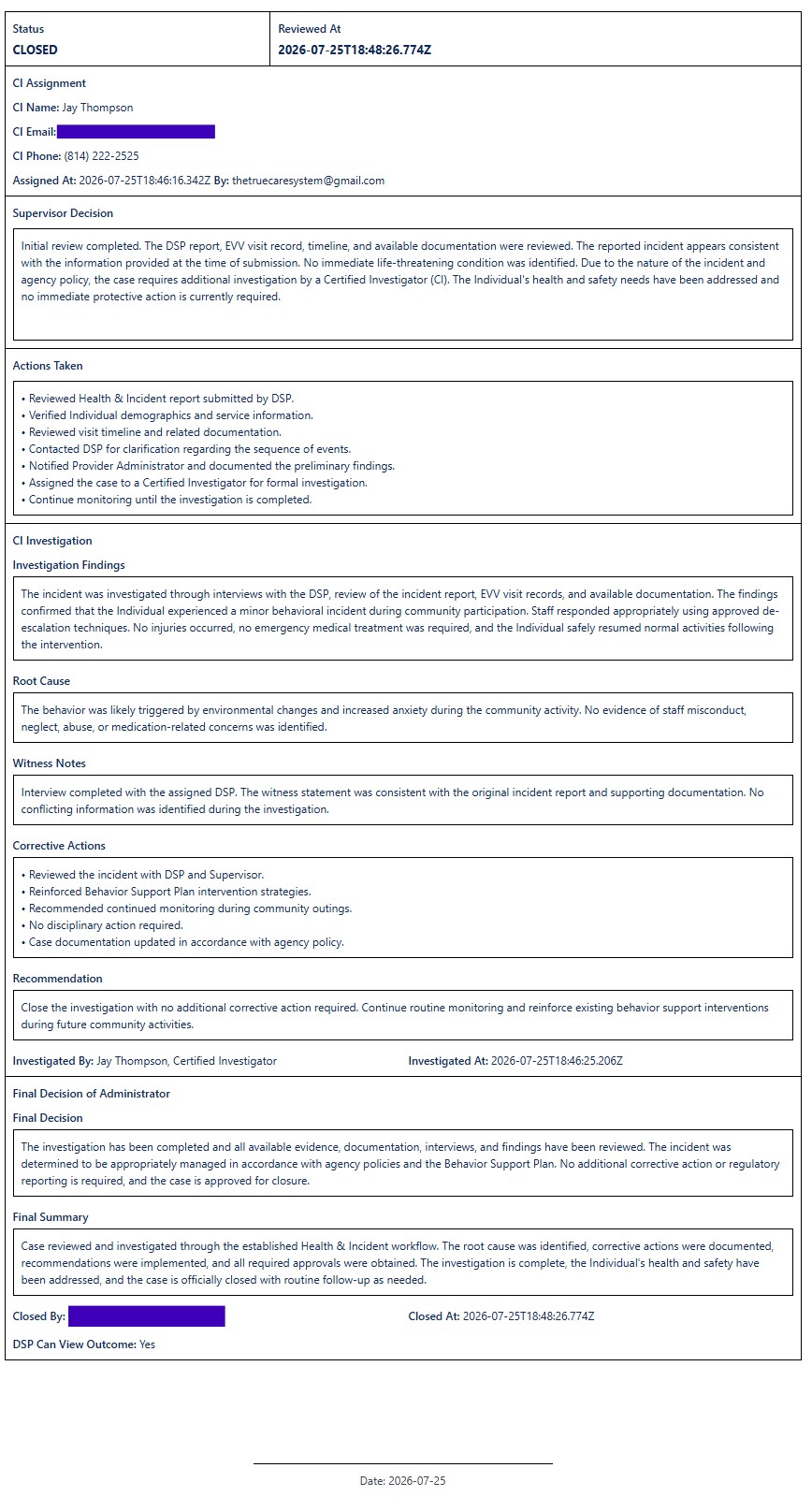Health and Incident report print page 2