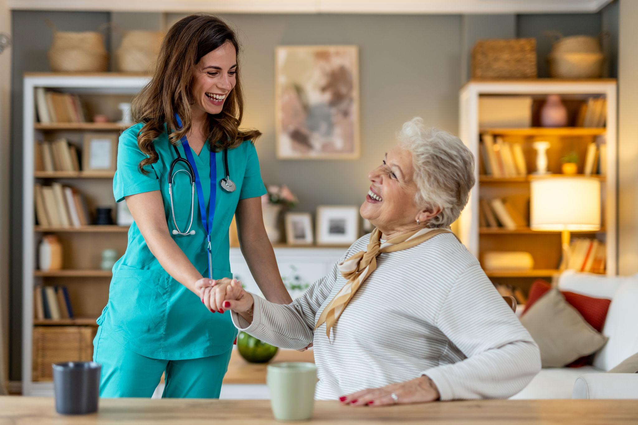 Caregiver supporting a client